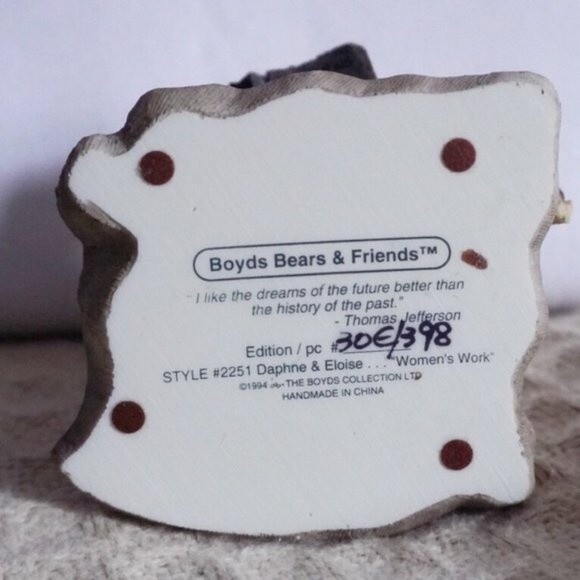 Boyd’s Bears & Friends Figurine Daphne and Eloise ... Women's Work #2251 1994 - Picture 7 of 10